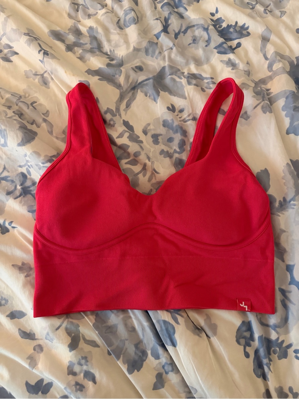 JoyLab pink Ribbed Longline Padded Sports Bra